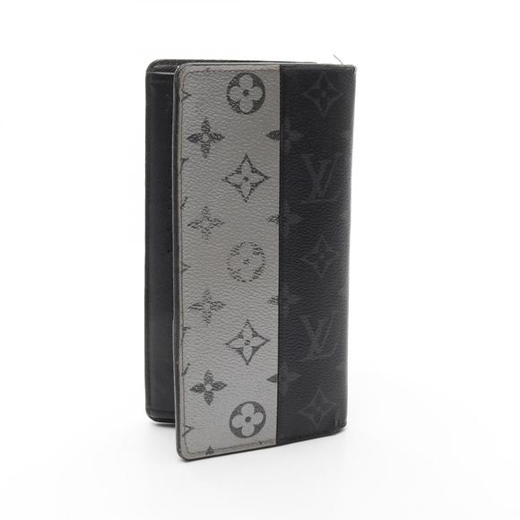Louis Vuitton Black Long Portefeuille Fold Black Eclipse Brazza Wallet - Picture 1 of 8